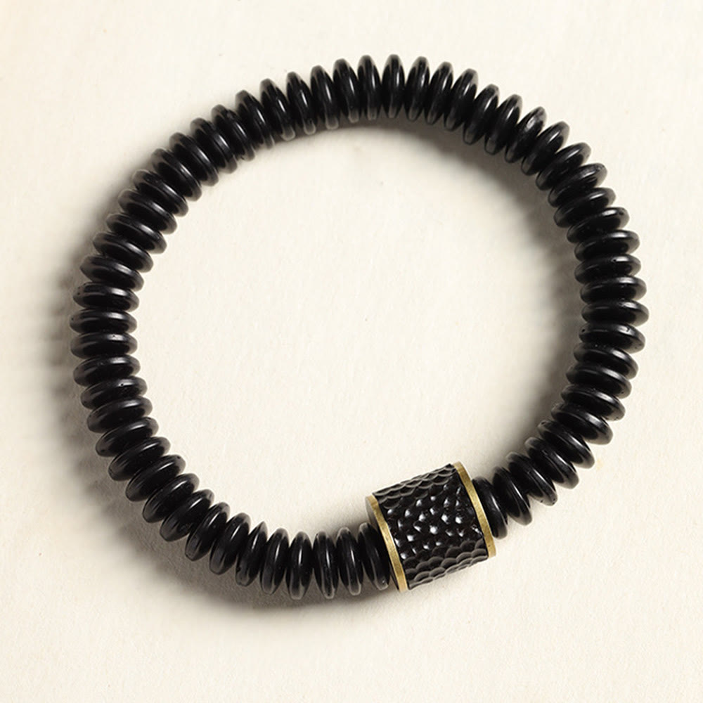 Pulsera positiva de nubes auspiciosas con cáscara de coco tibetana y Buddha Stones