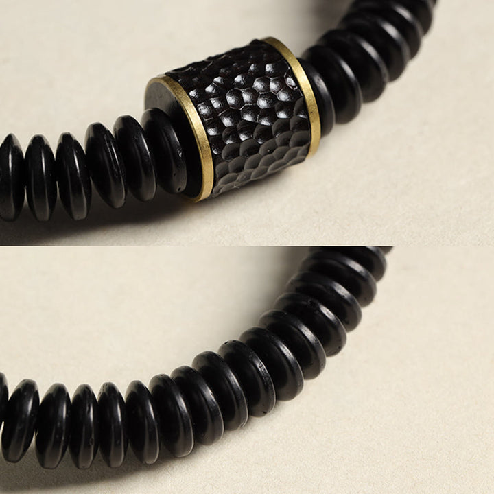 Pulsera positiva de nubes auspiciosas con cáscara de coco tibetana y Buddha Stones