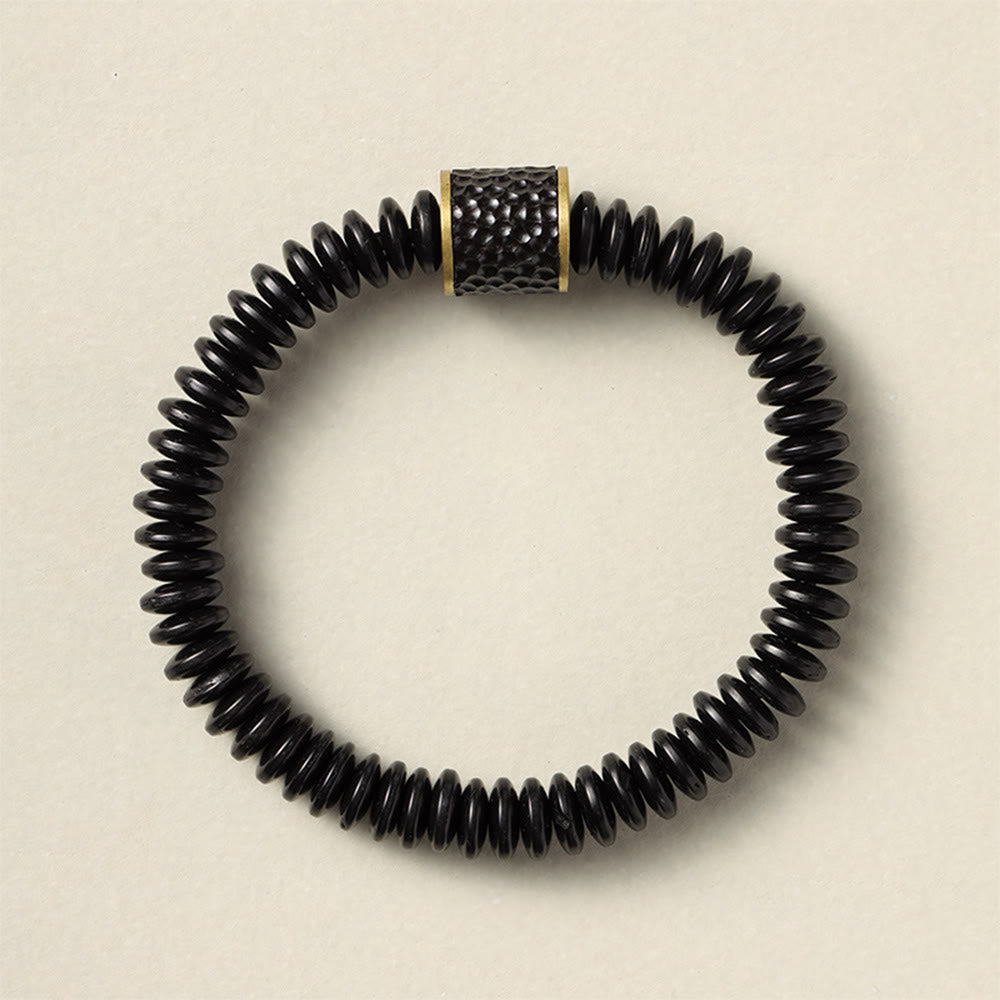 Pulsera positiva de nubes auspiciosas con cáscara de coco tibetana y Buddha Stones