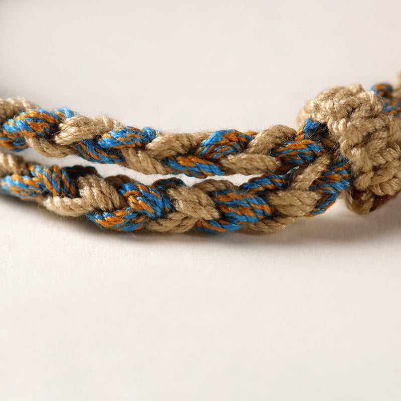 Pulsera trenzada con Buddha Stones para proteger la riqueza