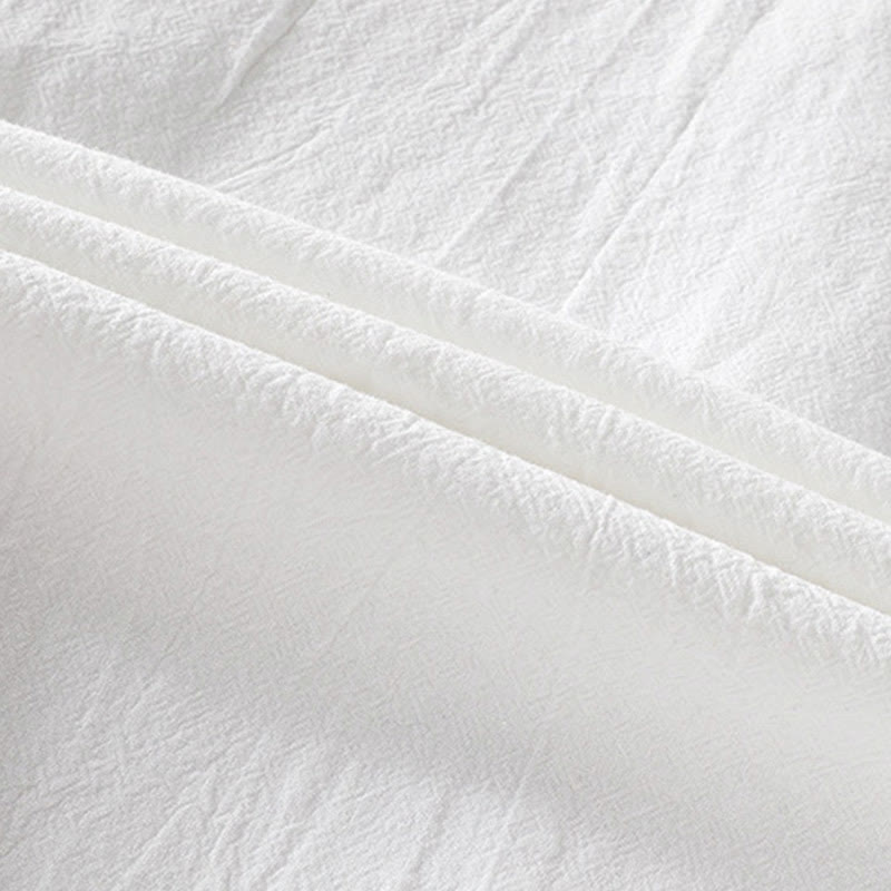 Camisa de lino y algodón para hombre, estilo vintage, informal, lisa, de botonadura sencilla, con mangas tres cuartos y bolsillo, de Buddha Stones