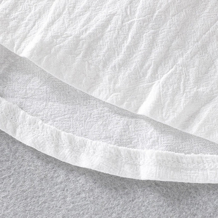 Camisa de lino y algodón para hombre, estilo vintage, informal, lisa, de botonadura sencilla, con mangas tres cuartos y bolsillo, de Buddha Stones