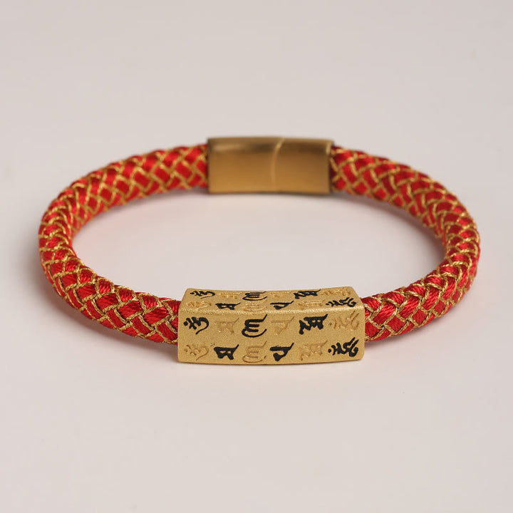 Pulsera tibetana Om Mani Padme Hum con Buddha Stones , varios colores, cuerda, hilo dorado, nudo de diamante, hebilla de la suerte