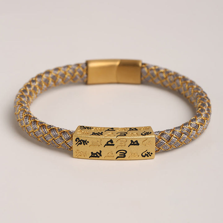 Pulsera tibetana Om Mani Padme Hum con Buddha Stones , varios colores, cuerda, hilo dorado, nudo de diamante, hebilla de la suerte