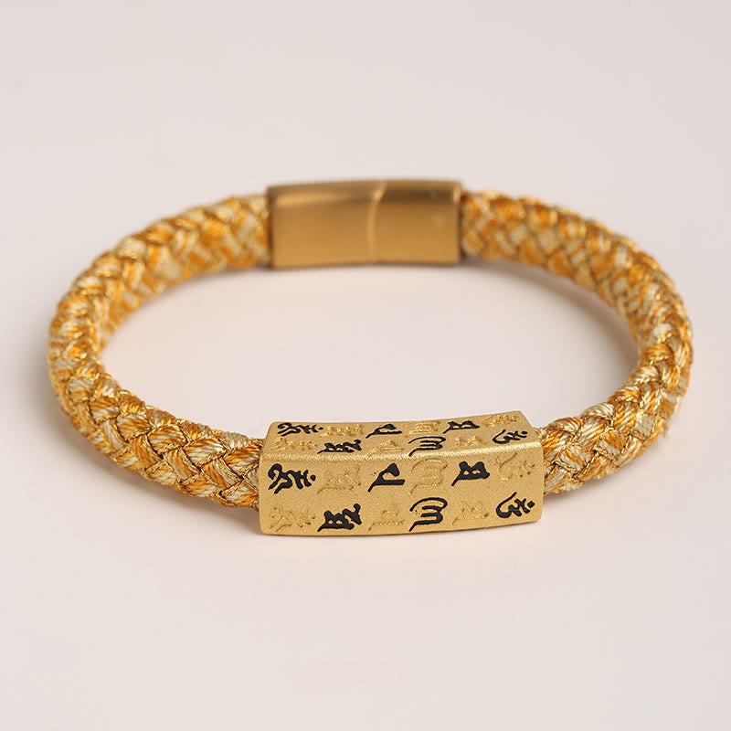 Pulsera tibetana Om Mani Padme Hum con Buddha Stones , varios colores, cuerda, hilo dorado, nudo de diamante, hebilla de la suerte