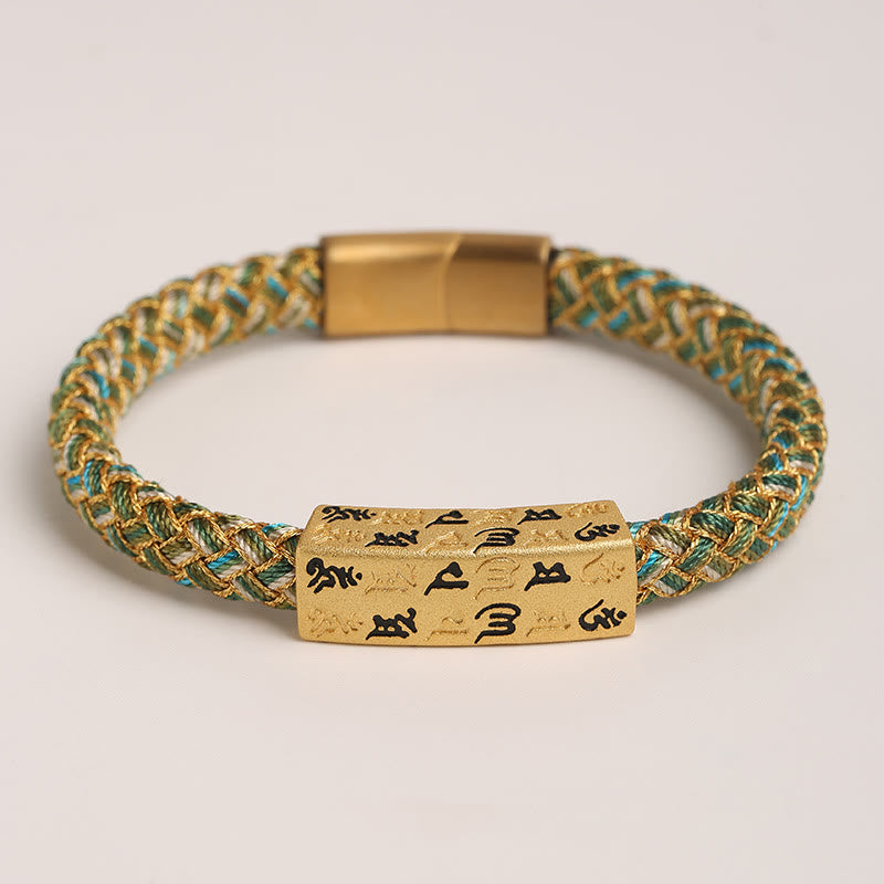 Pulsera tibetana Om Mani Padme Hum con Buddha Stones , varios colores, cuerda, hilo dorado, nudo de diamante, hebilla de la suerte