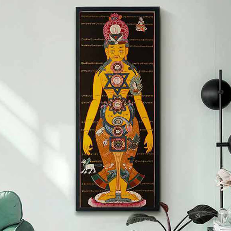 Pintura Thangka Tibetana de Buddha Stones , Decoración Curativa Hecha a Mano (Estilo Aleatorio)