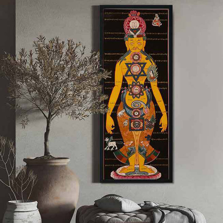 Pintura Thangka Tibetana de Buddha Stones , Decoración Curativa Hecha a Mano (Estilo Aleatorio)