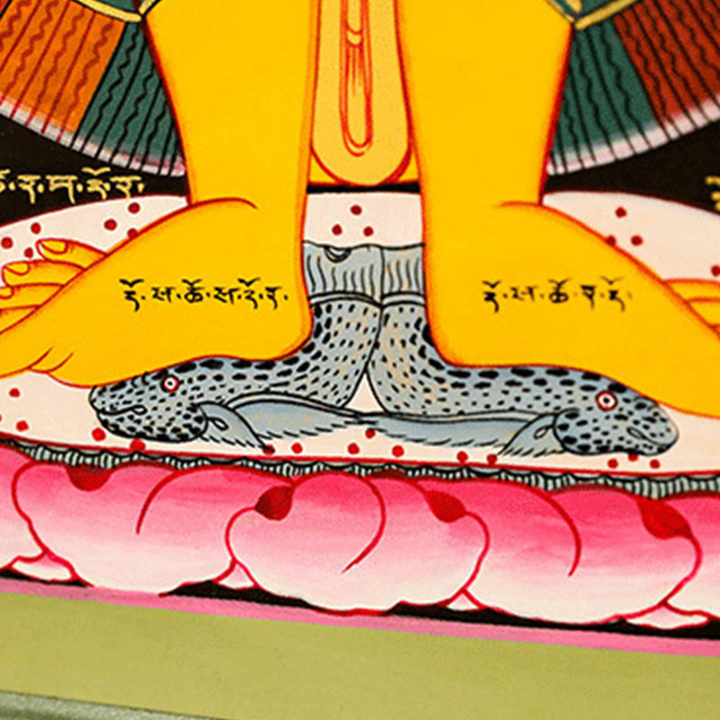 Pintura Thangka Tibetana de Buddha Stones , Decoración Curativa Hecha a Mano (Estilo Aleatorio)