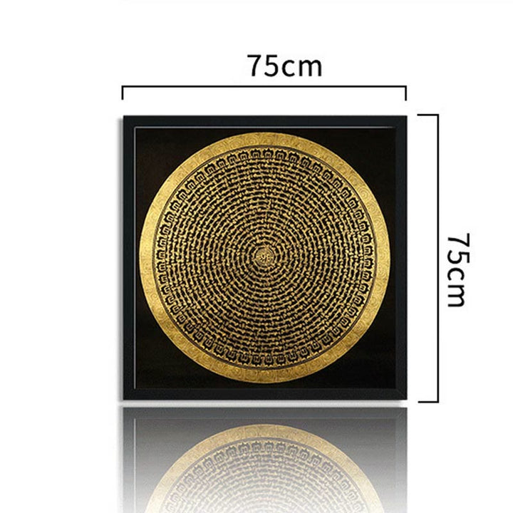 Pintura Thangka tibetana con Buddha Stones , Om Mani Padme Hum, dragón, fénix, escritura, decoración hecha a mano (estilo aleatorio)