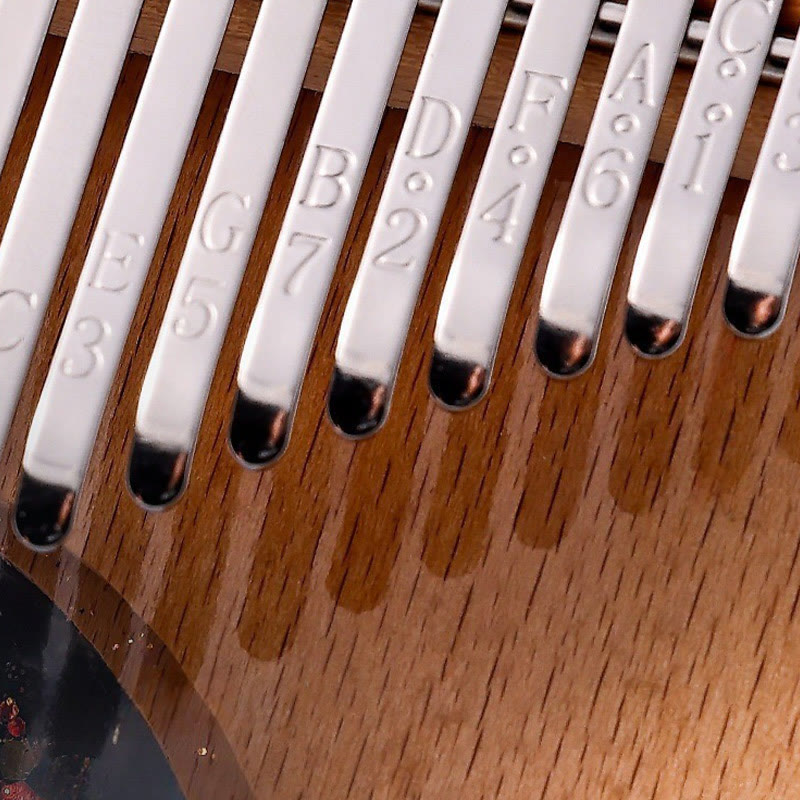 Kalimba Buddha Stones de 17/21 teclas, piano de pulgar de madera de haya, piano de dedo portátil Planet Universe