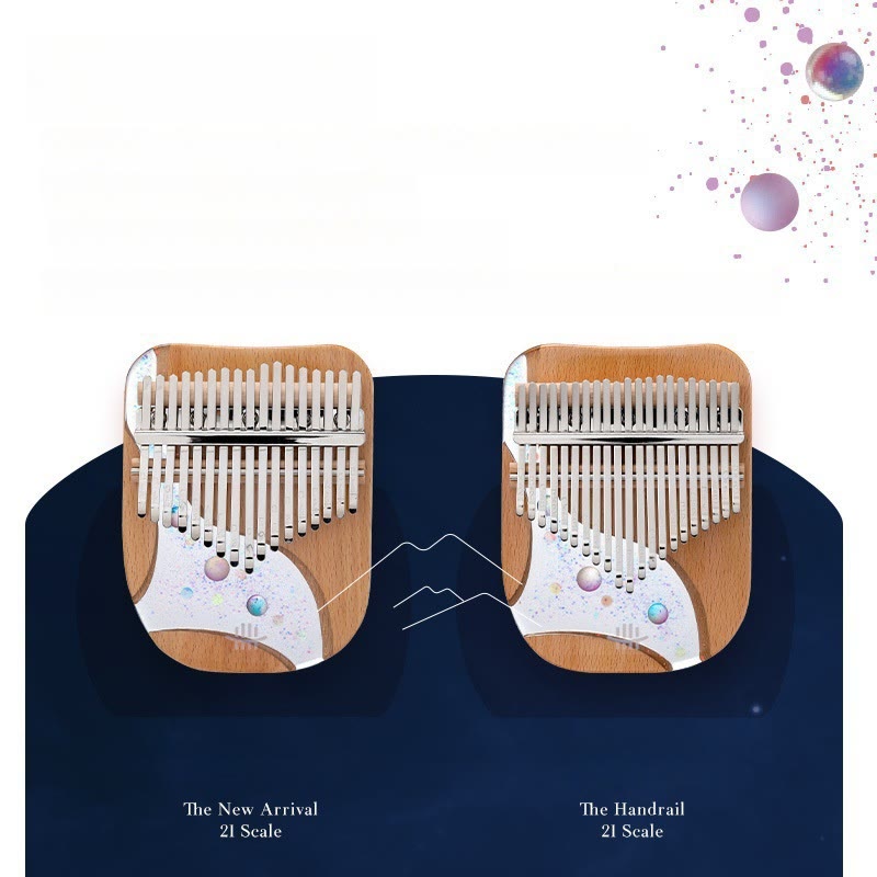 Kalimba Buddha Stones de 17/21 teclas, piano de pulgar de madera de haya, piano de dedo portátil Planet Universe