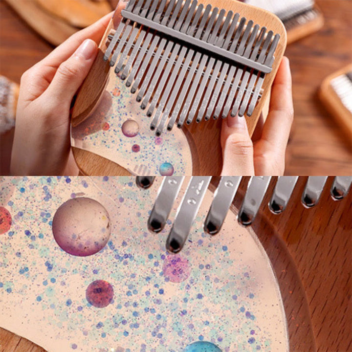 Kalimba Buddha Stones de 17/21 teclas, piano de pulgar de madera de haya, piano de dedo portátil Planet Universe