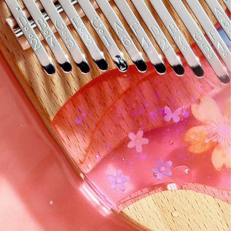 Kalimba Buddha Stones de 17/21 teclas, piano de pulgar de madera de haya y cerezo rosa, piano de dedo portátil