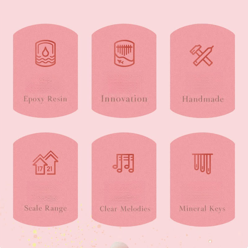 Kalimba Buddha Stones de 17/21 teclas, piano de pulgar de madera de haya y cerezo rosa, piano de dedo portátil