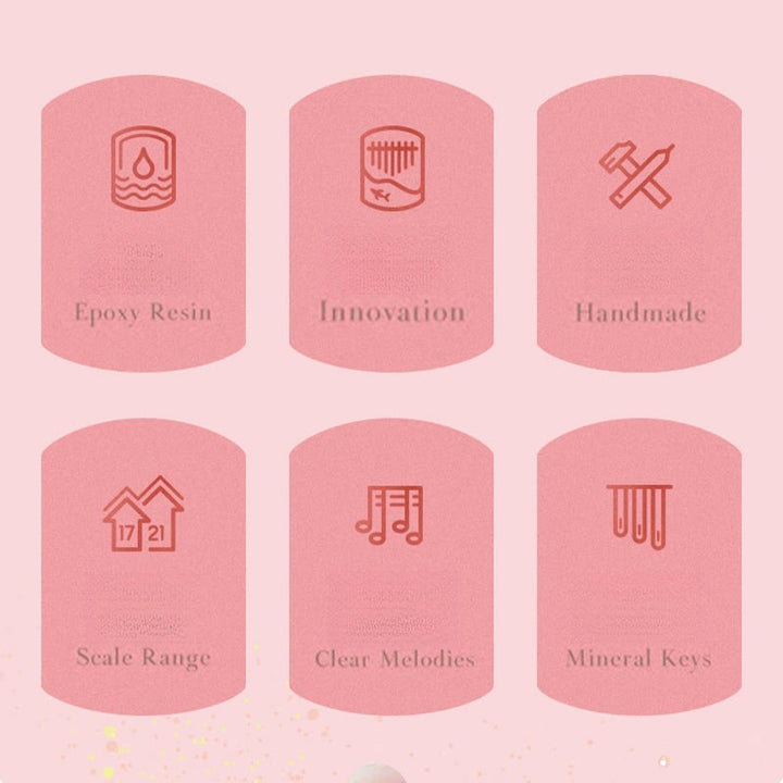 Kalimba Buddha Stones de 17/21 teclas, piano de pulgar de madera de haya y cerezo rosa, piano de dedo portátil