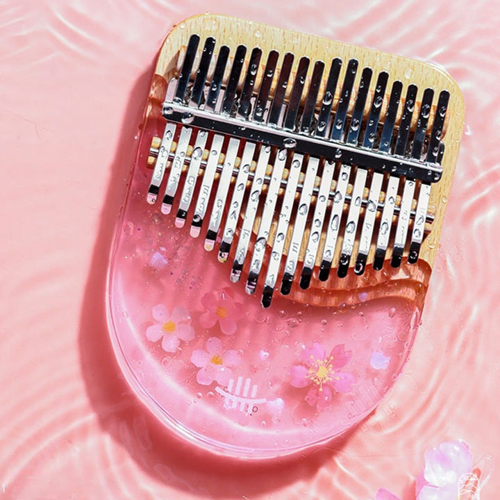 Kalimba Buddha Stones de 17/21 teclas, piano de pulgar de madera de haya y cerezo rosa, piano de dedo portátil