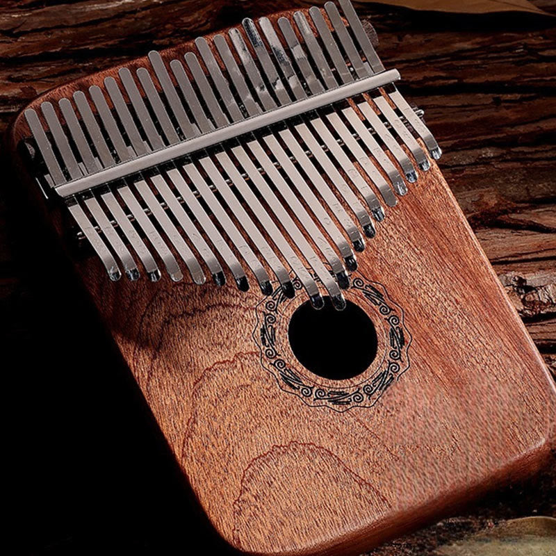 Piano de pulgar Kalimba de 21 teclas Buddha Stones, de sándalo amarillo, portátil