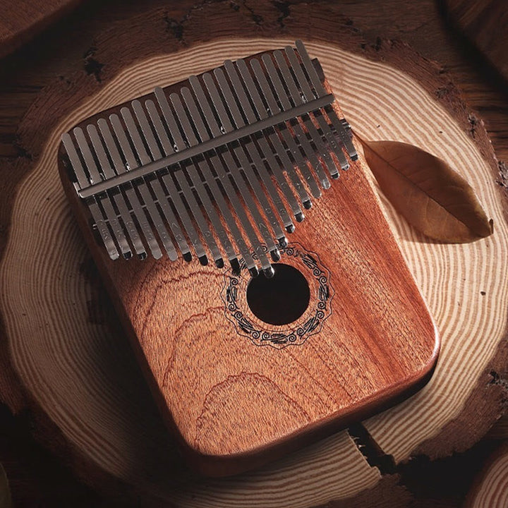 Piano de pulgar Kalimba de 21 teclas Buddha Stones, de sándalo amarillo, portátil