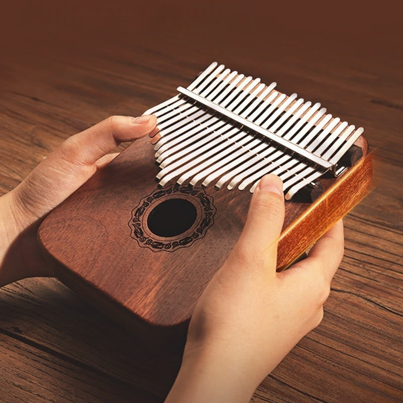 Piano de pulgar Kalimba de 21 teclas Buddha Stones, de sándalo amarillo, portátil
