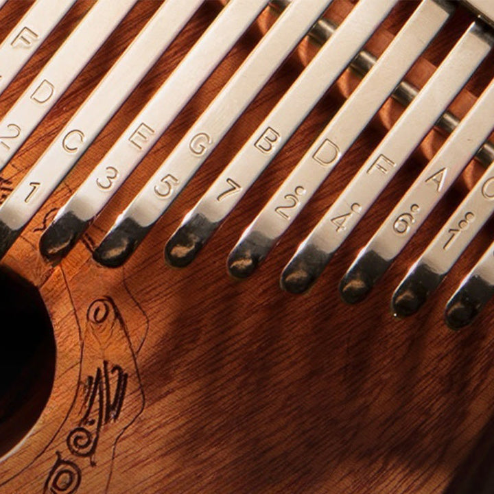 Piano de pulgar Kalimba de 21 teclas Buddha Stones, de sándalo amarillo, portátil