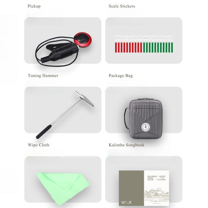 Piano de pulgar Kalimba Buddha Stones de 21 teclas, sándalo amarillo, retro, portátil