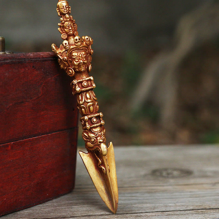 Buddha Stones hechas a mano, pequeñas, Nepal, Vajra Dorje, fuerza, cobre, metal, decoración