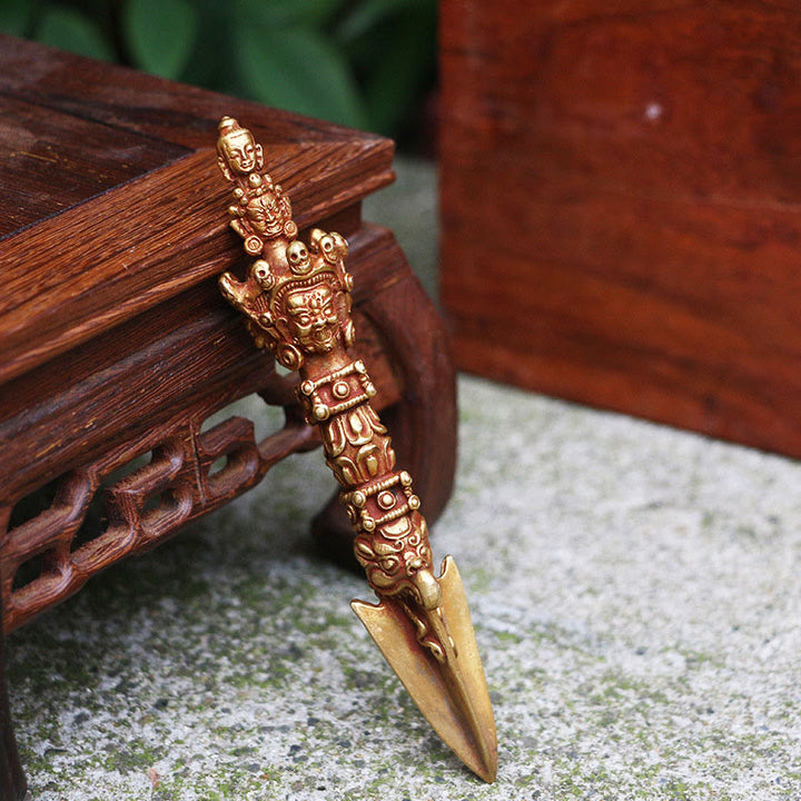 Buddha Stones hechas a mano, pequeñas, Nepal, Vajra Dorje, fuerza, cobre, metal, decoración