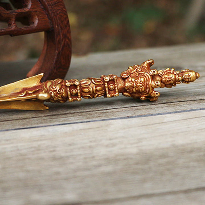 Buddha Stones hechas a mano, pequeñas, Nepal, Vajra Dorje, fuerza, cobre, metal, decoración