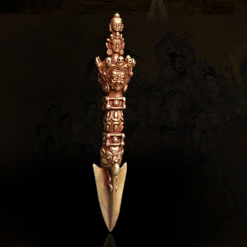 Buddha Stones hechas a mano, pequeñas, Nepal, Vajra Dorje, fuerza, cobre, metal, decoración