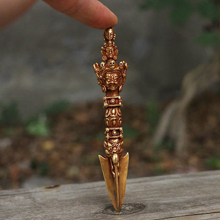 Buddha Stones hechas a mano, pequeñas, Nepal, Vajra Dorje, fuerza, cobre, metal, decoración