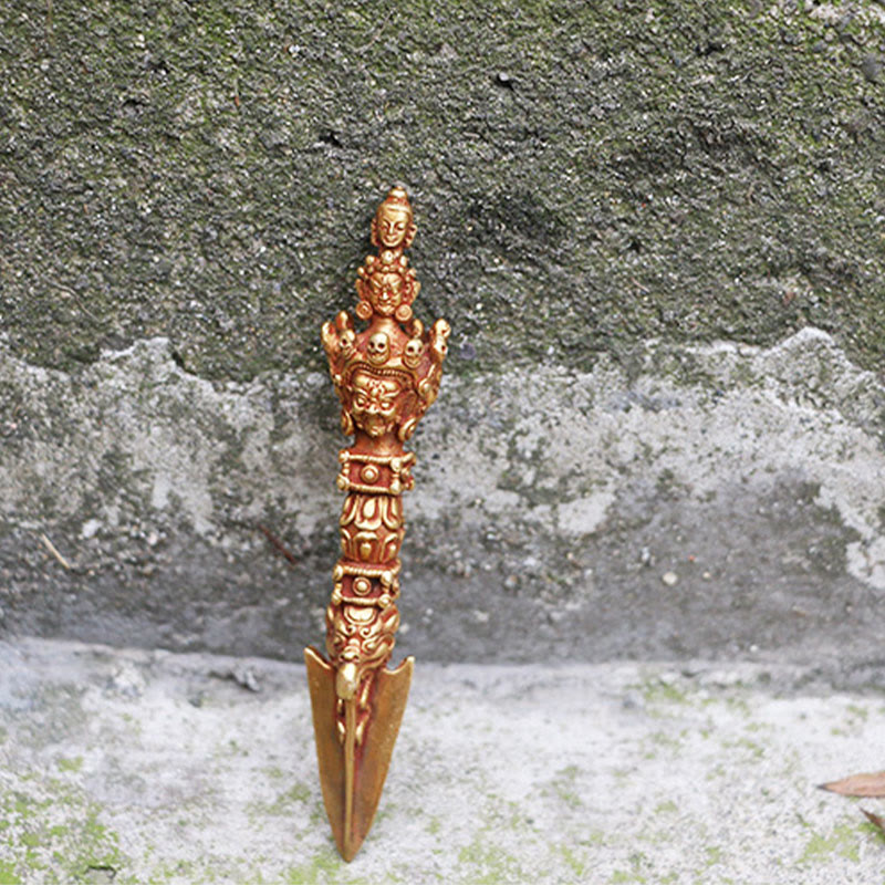 Buddha Stones hechas a mano, pequeñas, Nepal, Vajra Dorje, fuerza, cobre, metal, decoración