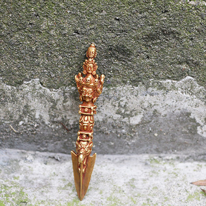 Buddha Stones hechas a mano, pequeñas, Nepal, Vajra Dorje, fuerza, cobre, metal, decoración