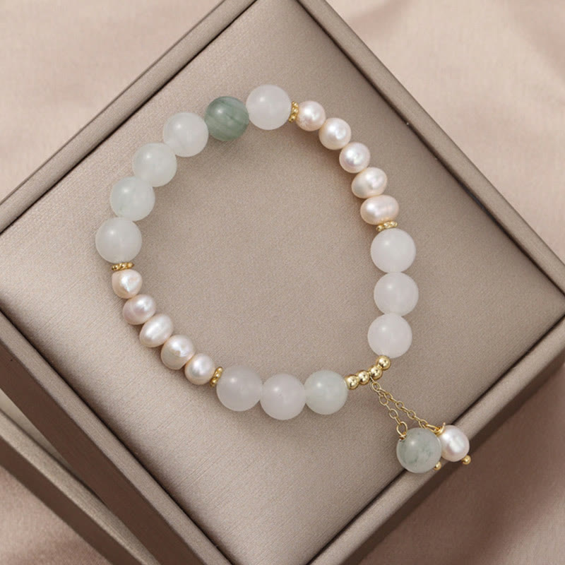 Pulsera de la abundancia de perlas de jade Tianshan con Buddha Stones