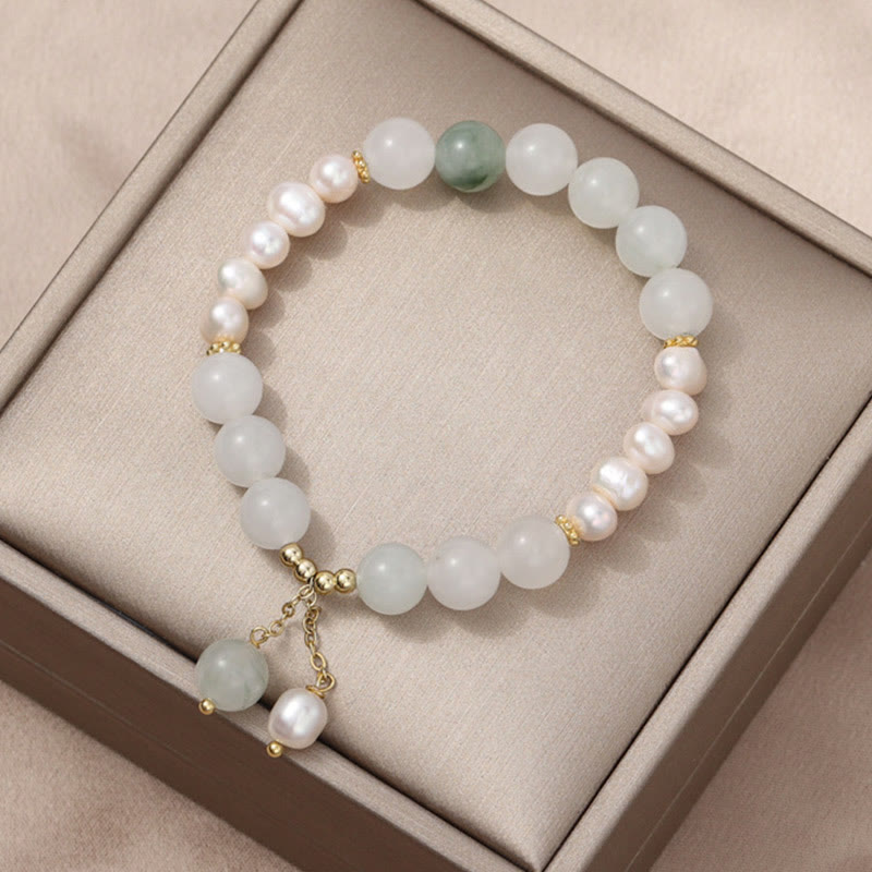 Pulsera de la abundancia de perlas de jade Tianshan con Buddha Stones