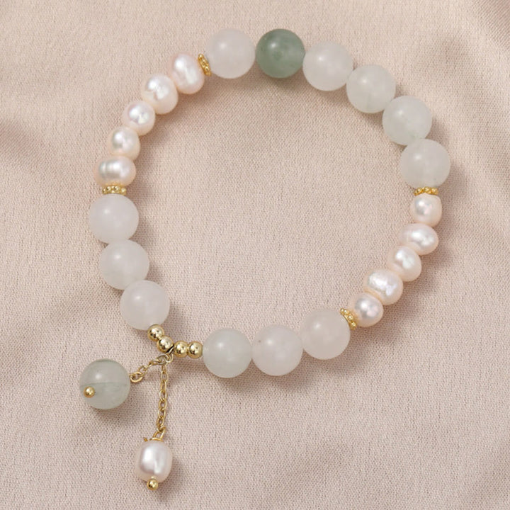 Pulsera de la abundancia de perlas de jade Tianshan con Buddha Stones