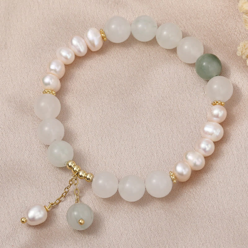 Pulsera de la abundancia de perlas de jade Tianshan con Buddha Stones