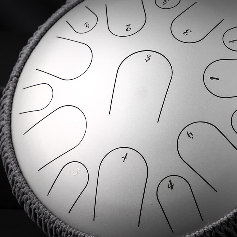 Tambor de lengüeta de acero Buddha Stones , para sanación sonora, meditación y atención plena, 15 notas, instrumento de percusión de 14 pulgadas