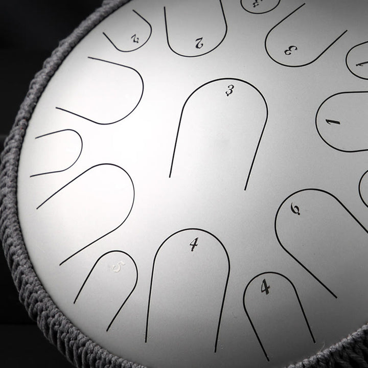 Tambor de lengüeta de acero Buddha Stones , para sanación sonora, meditación y atención plena, 15 notas, instrumento de percusión de 14 pulgadas