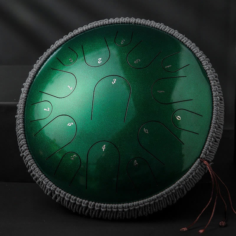 Tambor de lengüeta de acero Buddha Stones , para sanación sonora, meditación y atención plena, 15 notas, instrumento de percusión de 14 pulgadas