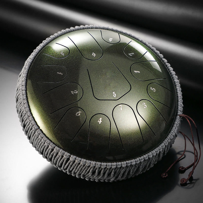 Tambor de lengüeta de acero Buddha Stones, kit de percusión de 12 pulgadas, 13 notas y meditación con sonido curativo