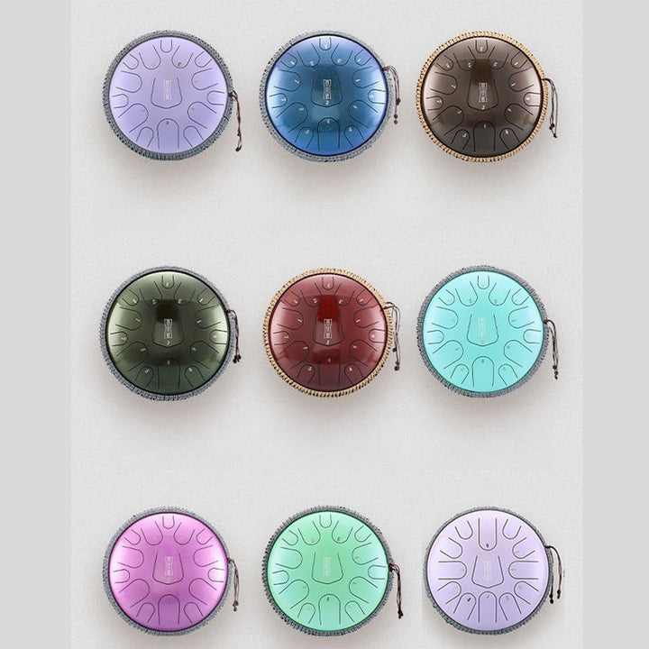 Tambor de lengüeta de acero Buddha Stones, kit de percusión de 12 pulgadas, 13 notas y meditación con sonido curativo