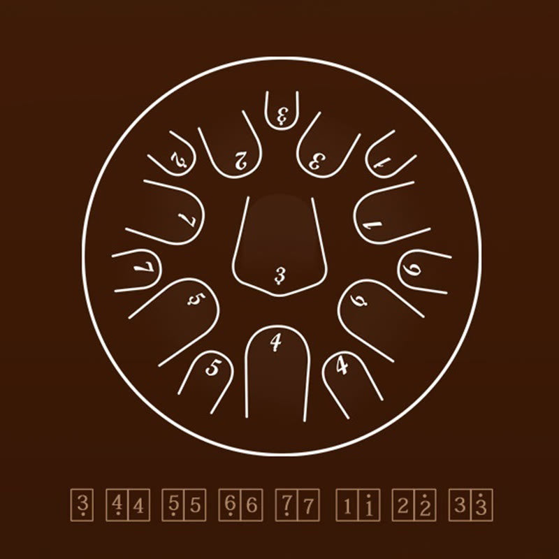 Tambor de lengüeta de acero Buddha Stones, kit de percusión de 12 pulgadas, 13 notas y meditación con sonido curativo