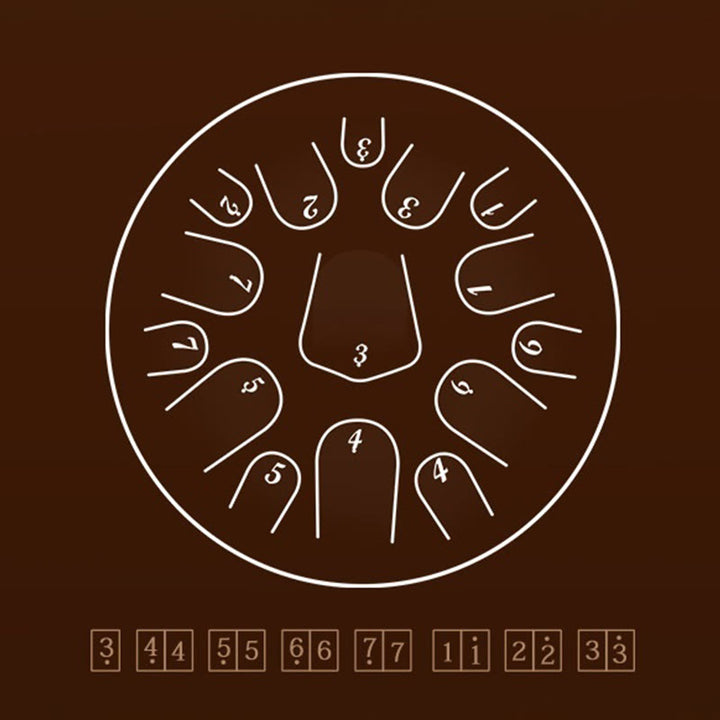 Tambor de lengüeta de acero Buddha Stones, kit de percusión de 12 pulgadas, 13 notas y meditación con sonido curativo