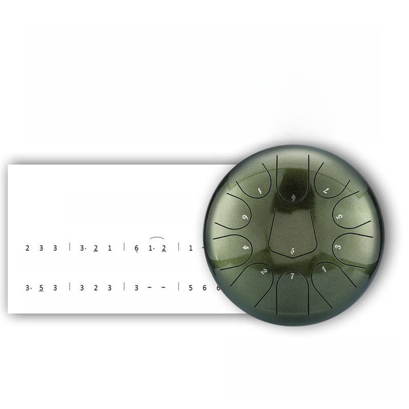 Tambor de lengüeta de acero Buddha Stones, kit de percusión de 12 pulgadas, 13 notas y meditación con sonido curativo