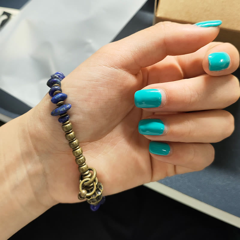 Pulsera de lazurita con diseño vintage irregular de Buddha Stones