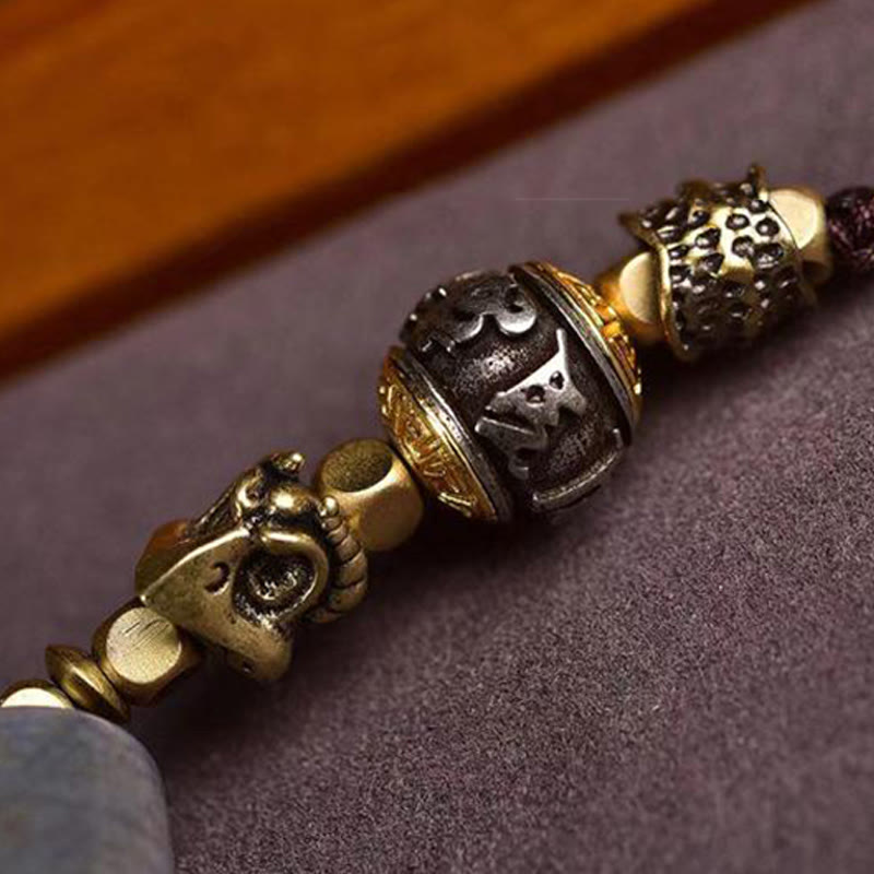 Buddha Stones Tíbet Dzi Bead Om Mani Padme Hum Protección Collar Colgante - image 4