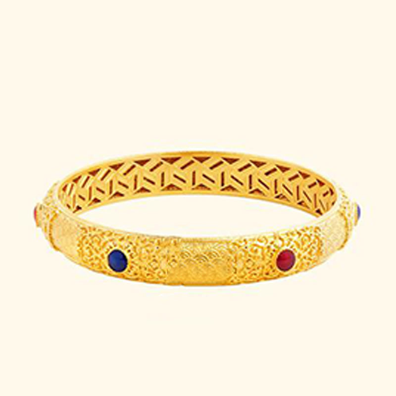 Pulsera de protección con diseño hueco de nubes doradas y Buddha Stones en plata de ley 925, 56 mm (2,20 pulgadas)