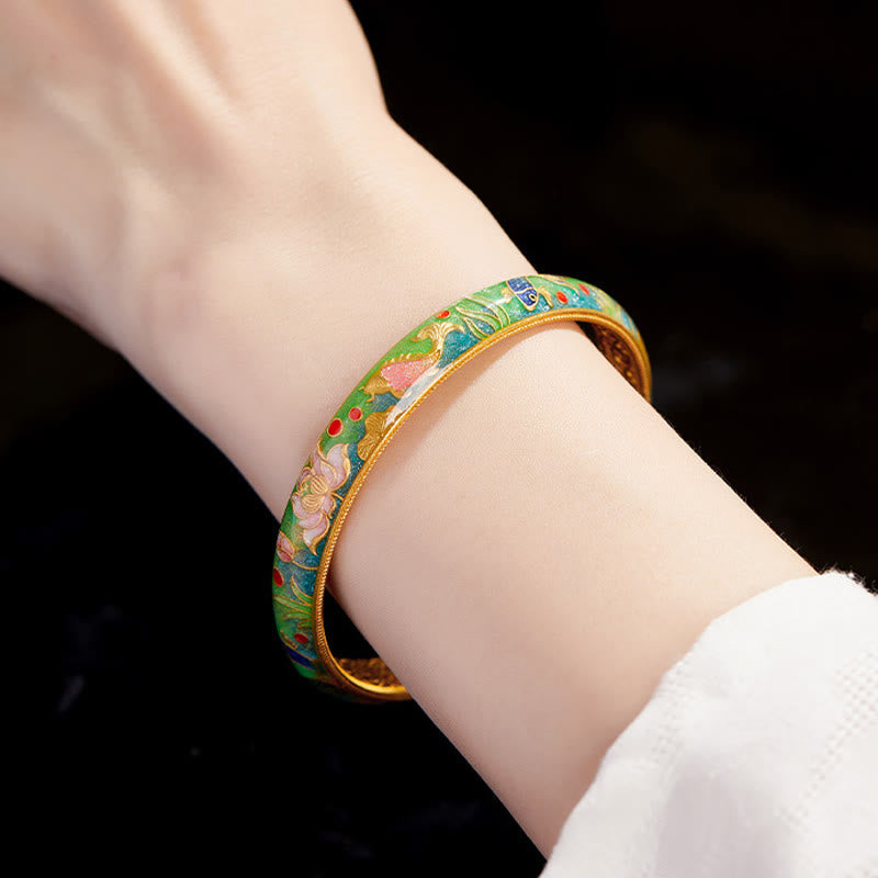 Pulsera de plata de ley 999 con diseño hueco de pez koi y loto , Buddha Stones, 58 mm (2,28 pulgadas)