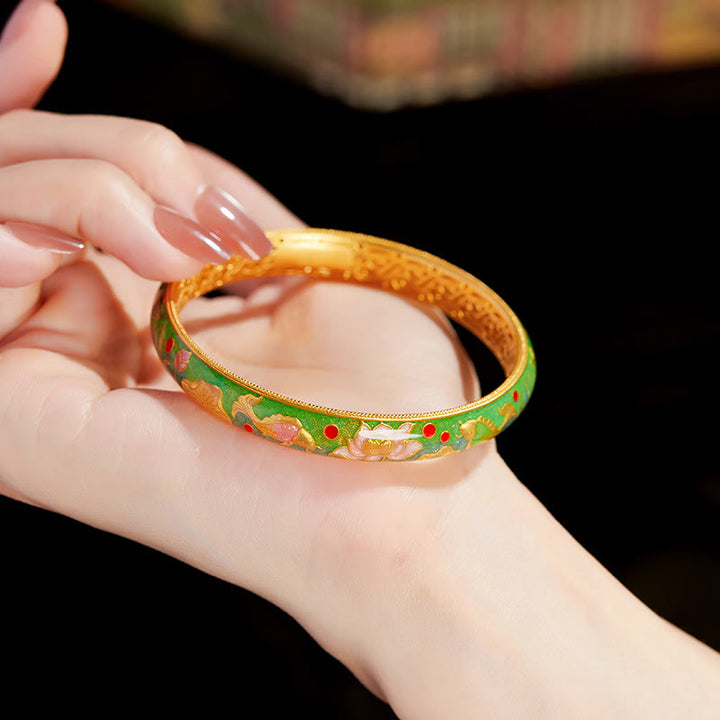 Pulsera de plata de ley 999 con diseño hueco de pez koi y loto , Buddha Stones, 58 mm (2,28 pulgadas)